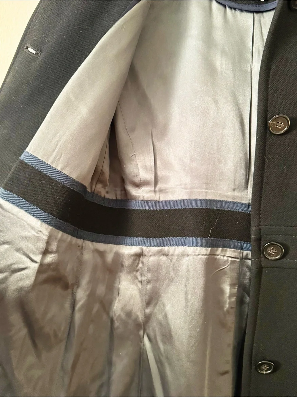 J CREW Black Wool Blend Single-Breasted Coat